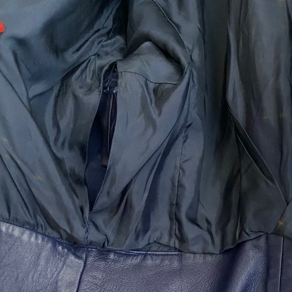 Vintage Claude Montana Blue Leather Jacket Size 44 8 10 - Picture 7 of 7